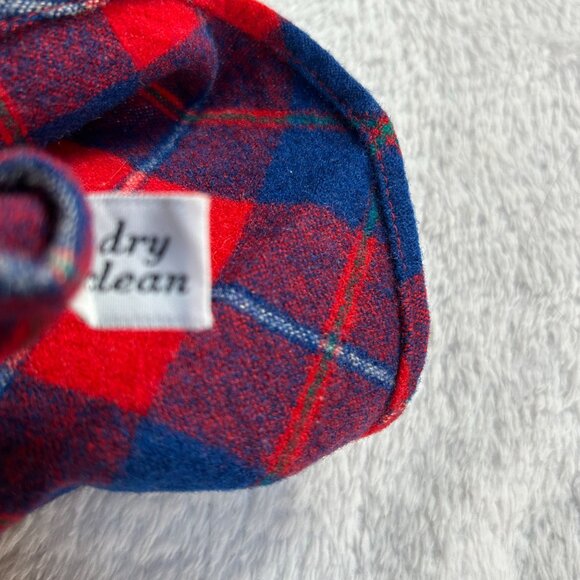 Vintage Pendleton Mens Red Blue Tartan Plaid Wool Button Up Shirt Medium Pockets - Picture 5 of 9
